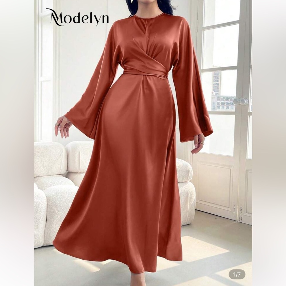 SHEIN Copper Long Sleeve Dress